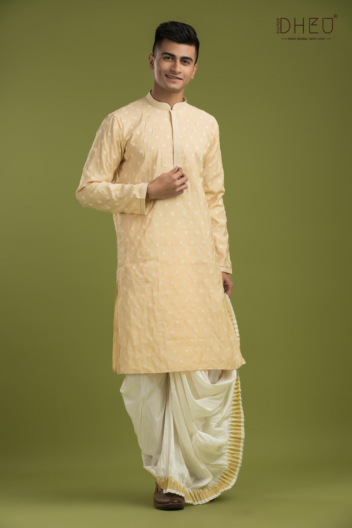 Designer Embroidery Kurta & Dhoti(Optional) Set