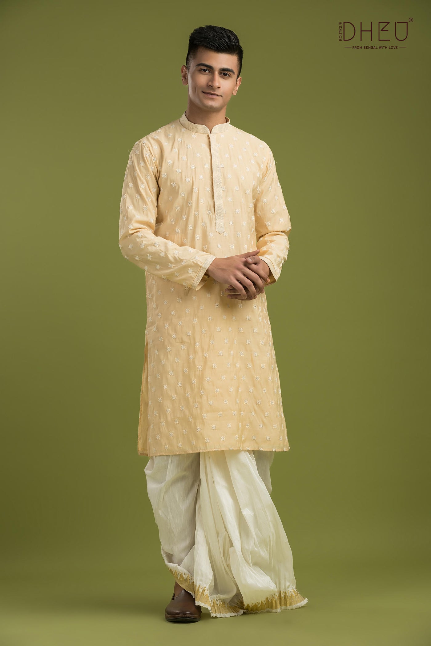 Designer Embroidery Kurta & Dhoti(Optional) Set