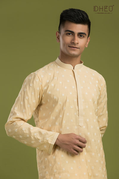 Designer Embroidery Kurta & Dhoti(Optional) Set