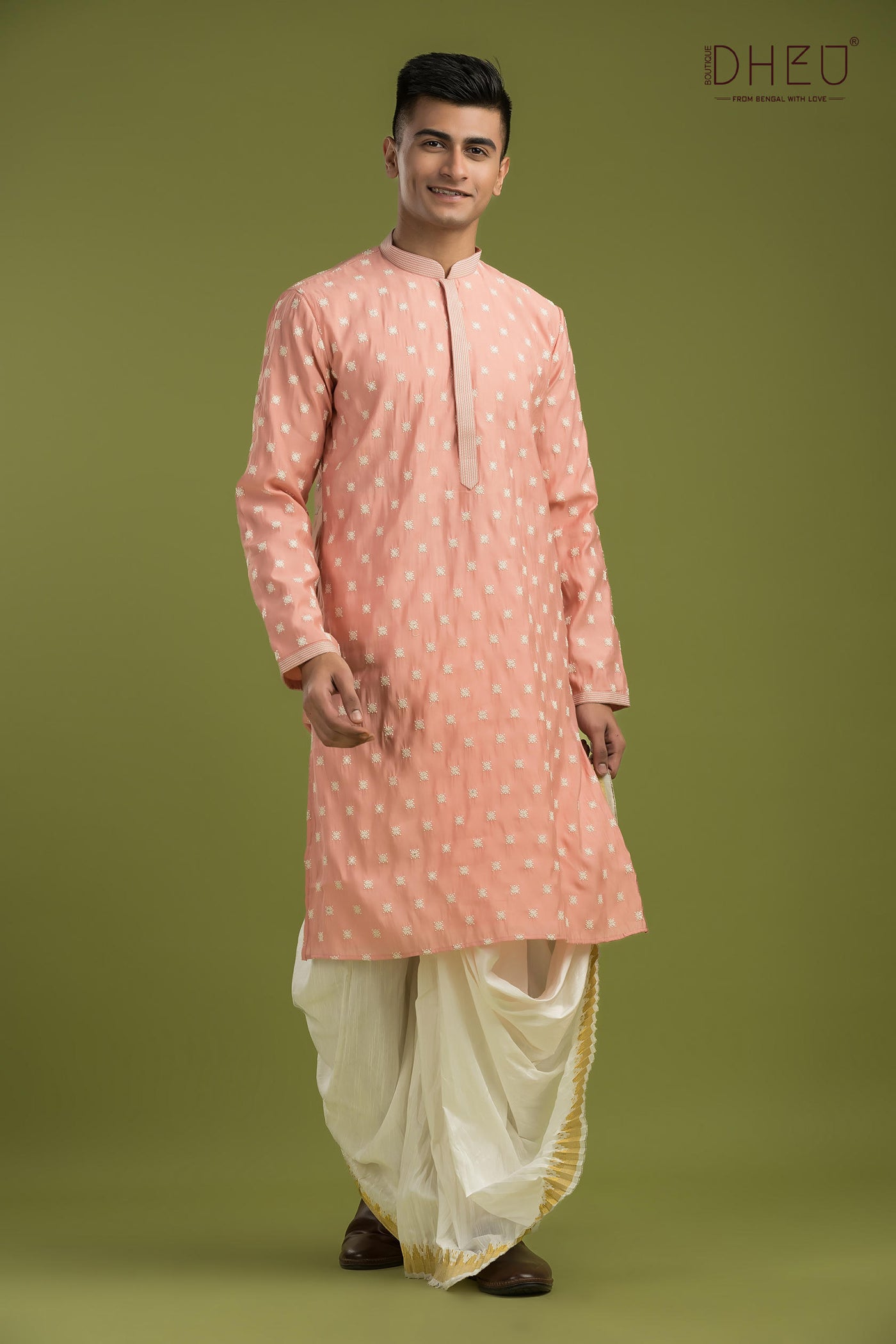 Designer Embroidery Kurta & Dhoti(Optional) Set