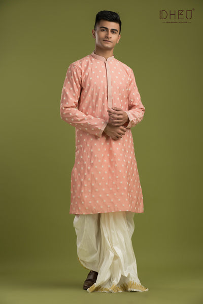 Designer Embroidery Kurta & Dhoti(Optional) Set