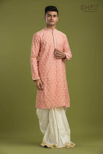 Designer Embroidery Kurta & Dhoti(Optional) Set