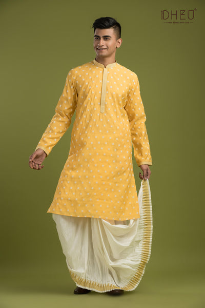 Designer Embroidery Kurta & Dhoti(Optional) Set