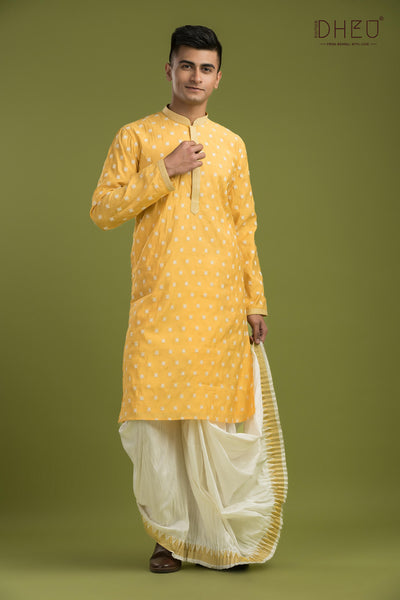 Designer Embroidery Kurta & Dhoti(Optional) Set