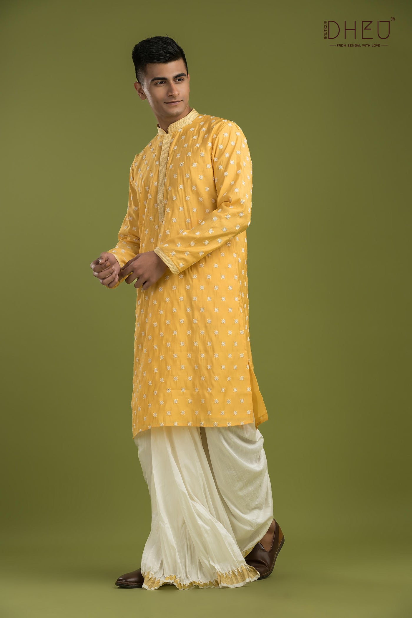 Designer Embroidery Kurta & Dhoti(Optional) Set