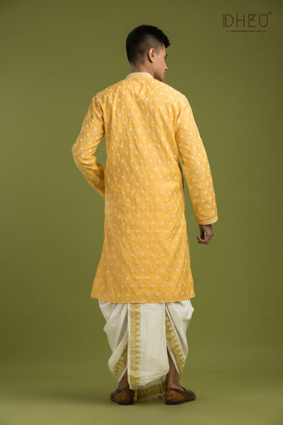 Designer Embroidery Kurta & Dhoti(Optional) Set