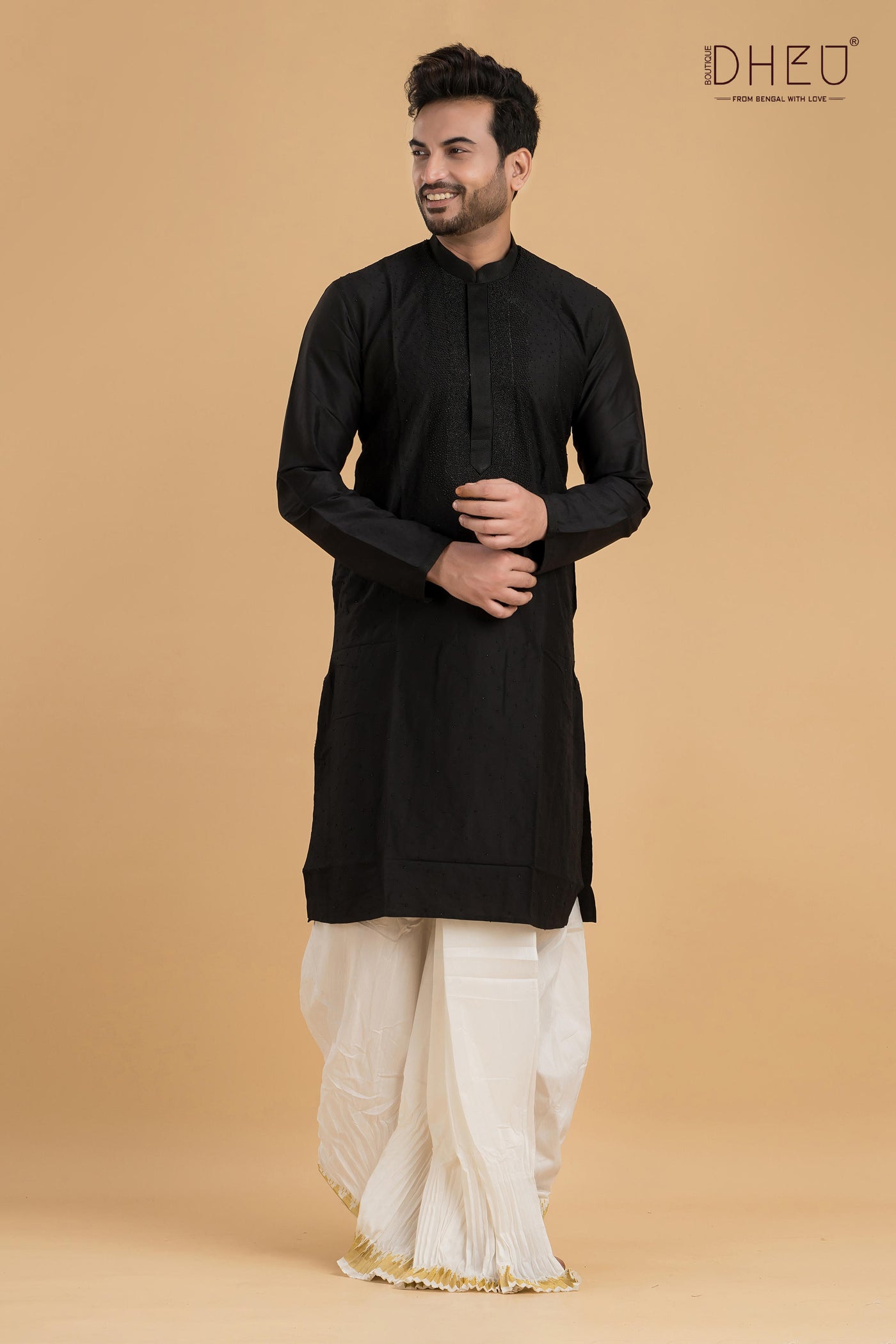 Exclusive Designer Silk Kurta & Dhoti(Optional) Set