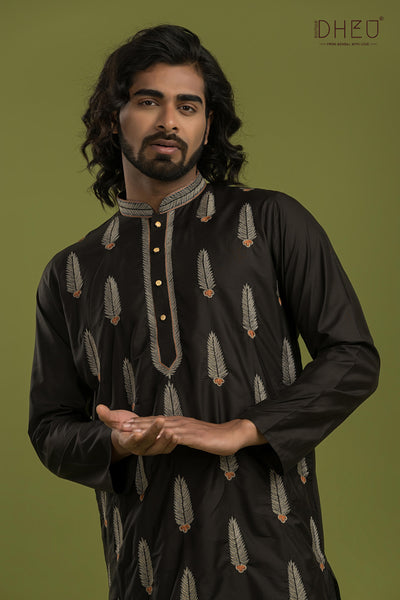 Designer Silk Kurta & Dhoti(Optional) Set