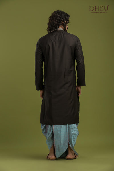 Designer Silk Kurta & Dhoti(Optional) Set