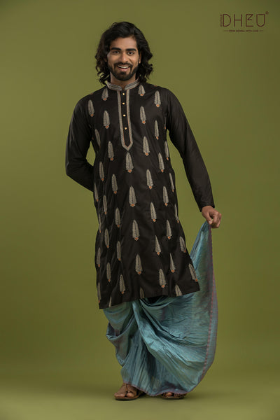 Designer Silk Kurta & Dhoti(Optional) Set