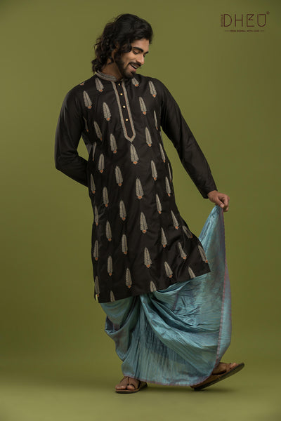 Designer Silk Kurta & Dhoti(Optional) Set