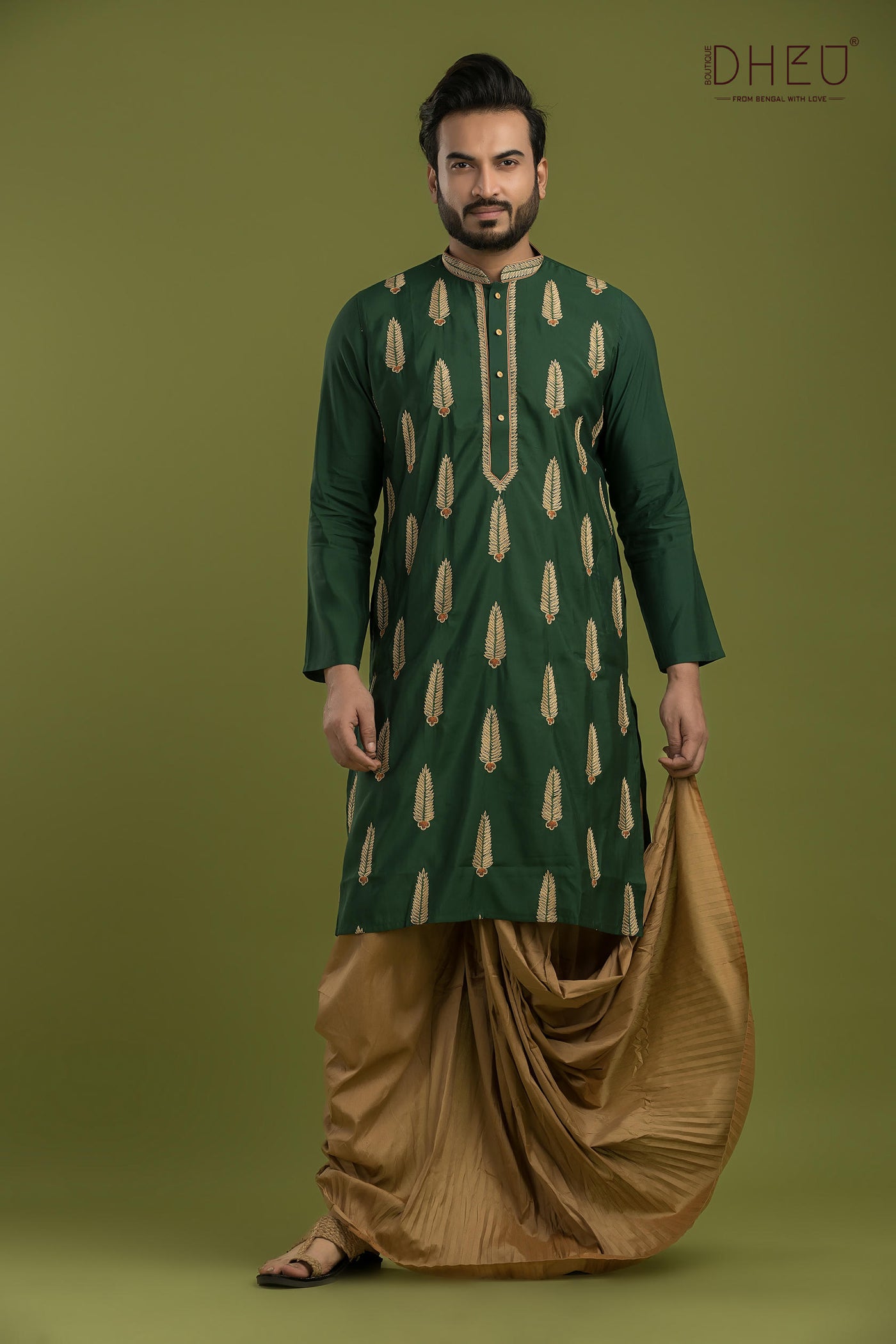 Designer Silk Kurta & Dhoti(Optional) Set