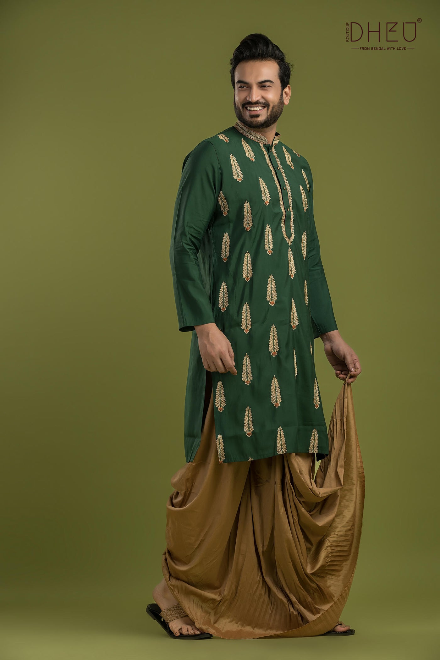 Designer Silk Kurta & Dhoti(Optional) Set