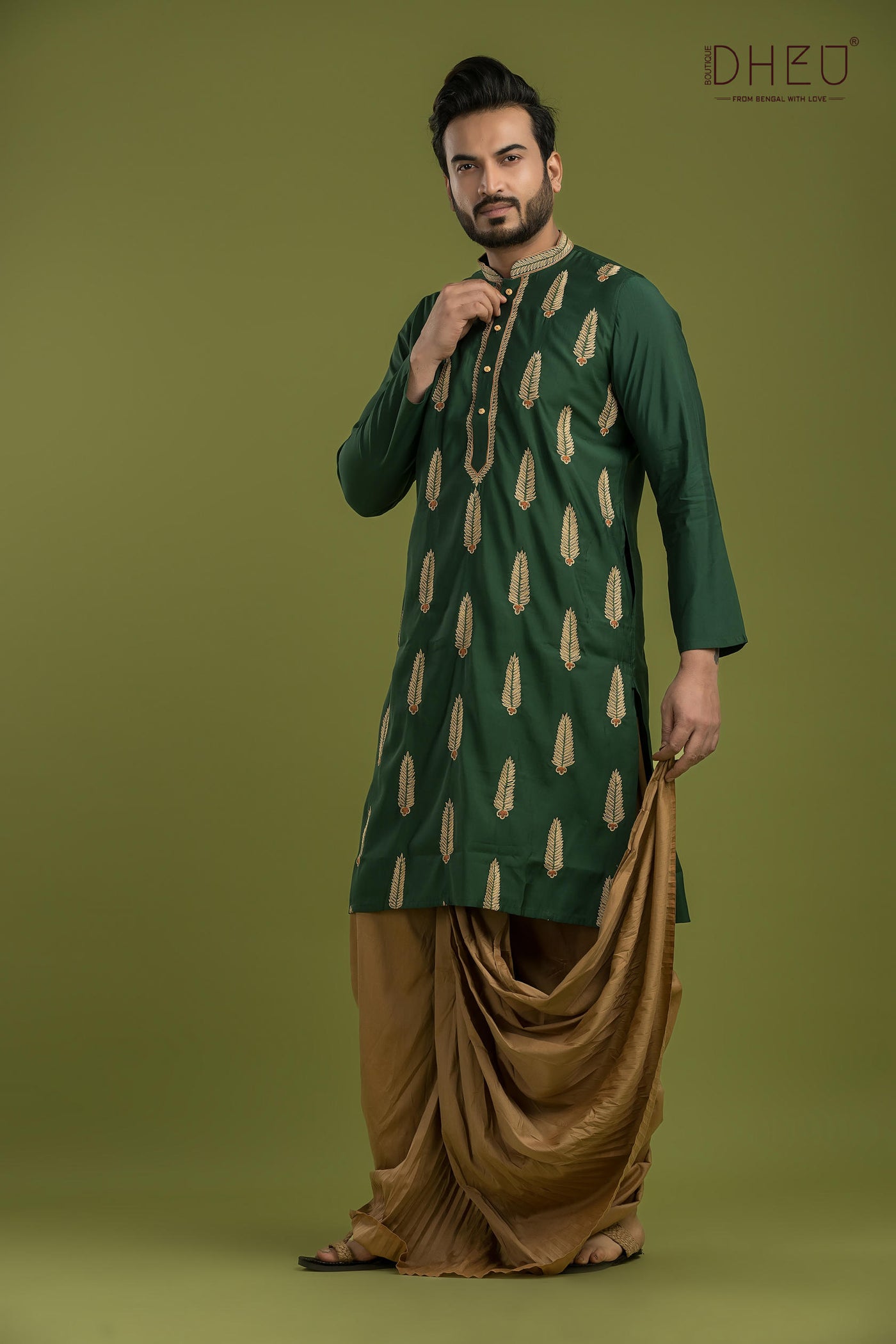 Designer Silk Kurta & Dhoti(Optional) Set