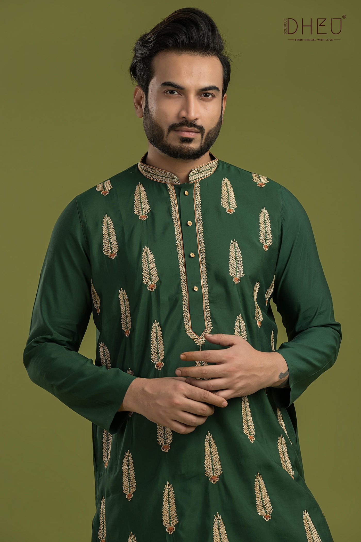 Designer Silk Kurta & Dhoti(Optional) Set