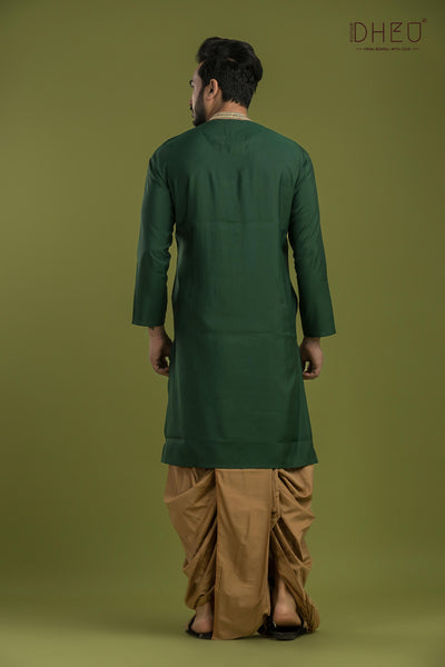 Designer Silk Kurta & Dhoti(Optional) Set