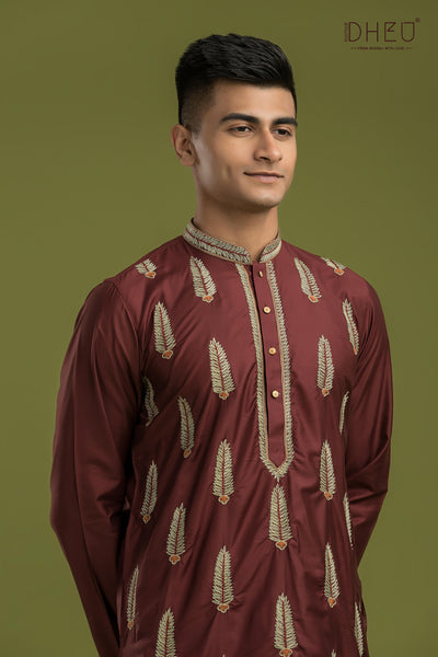 Designer Silk Kurta & Dhoti(Optional) Set