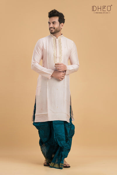 Designer Embroidery Kurta & Dhoti(Optional) Set