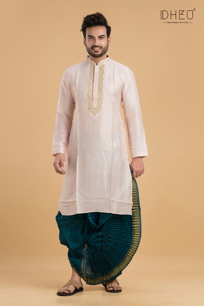 Designer Embroidery Kurta & Dhoti(Optional) Set