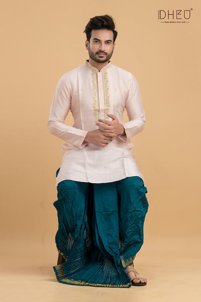 Designer Embroidery Kurta & Dhoti(Optional) Set