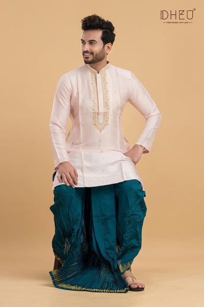 Designer Embroidery Kurta & Dhoti(Optional) Set