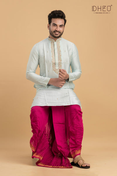 Designer Embroidery Kurta & Dhoti(Optional) Set