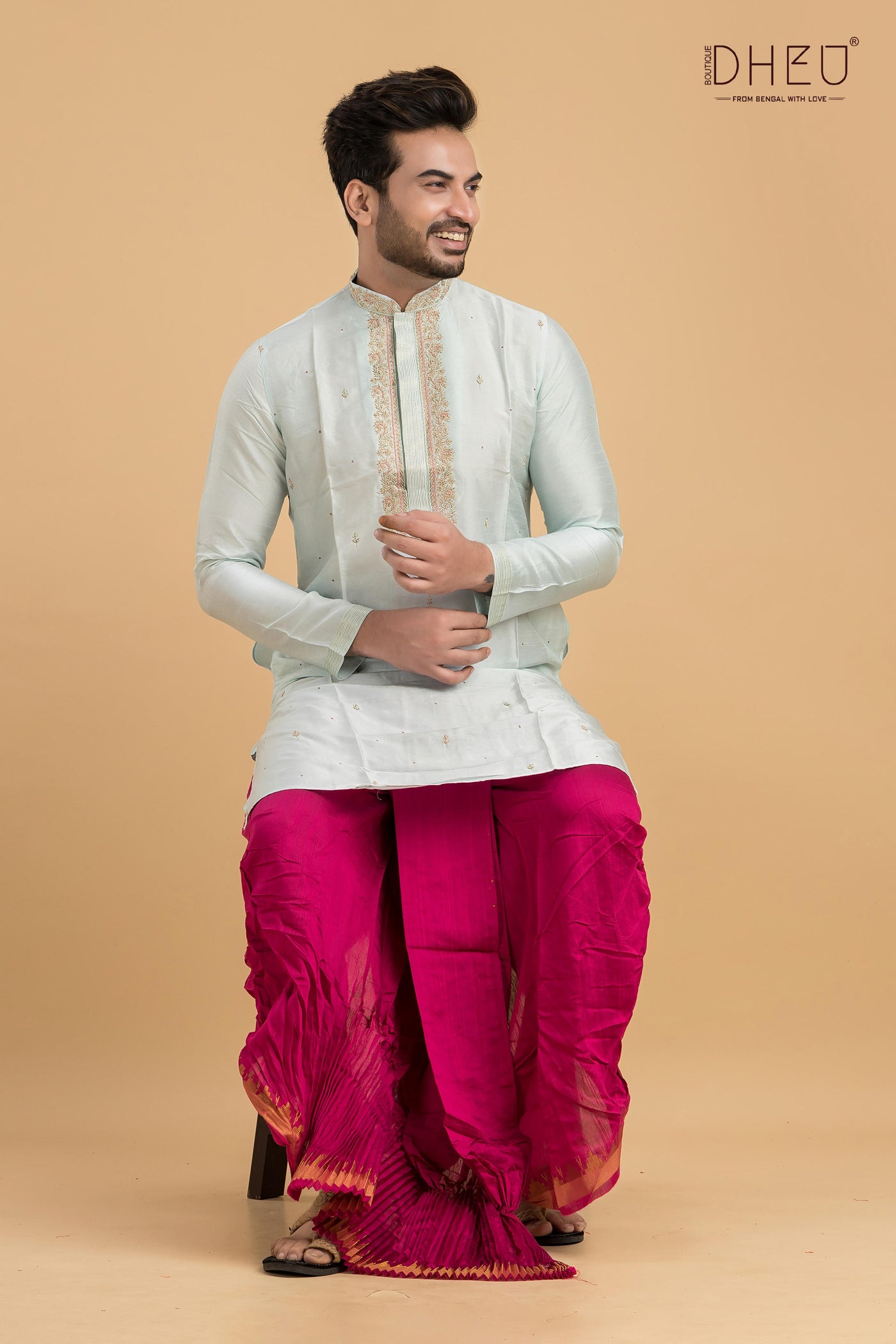 Designer Embroidery Kurta & Dhoti(Optional) Set