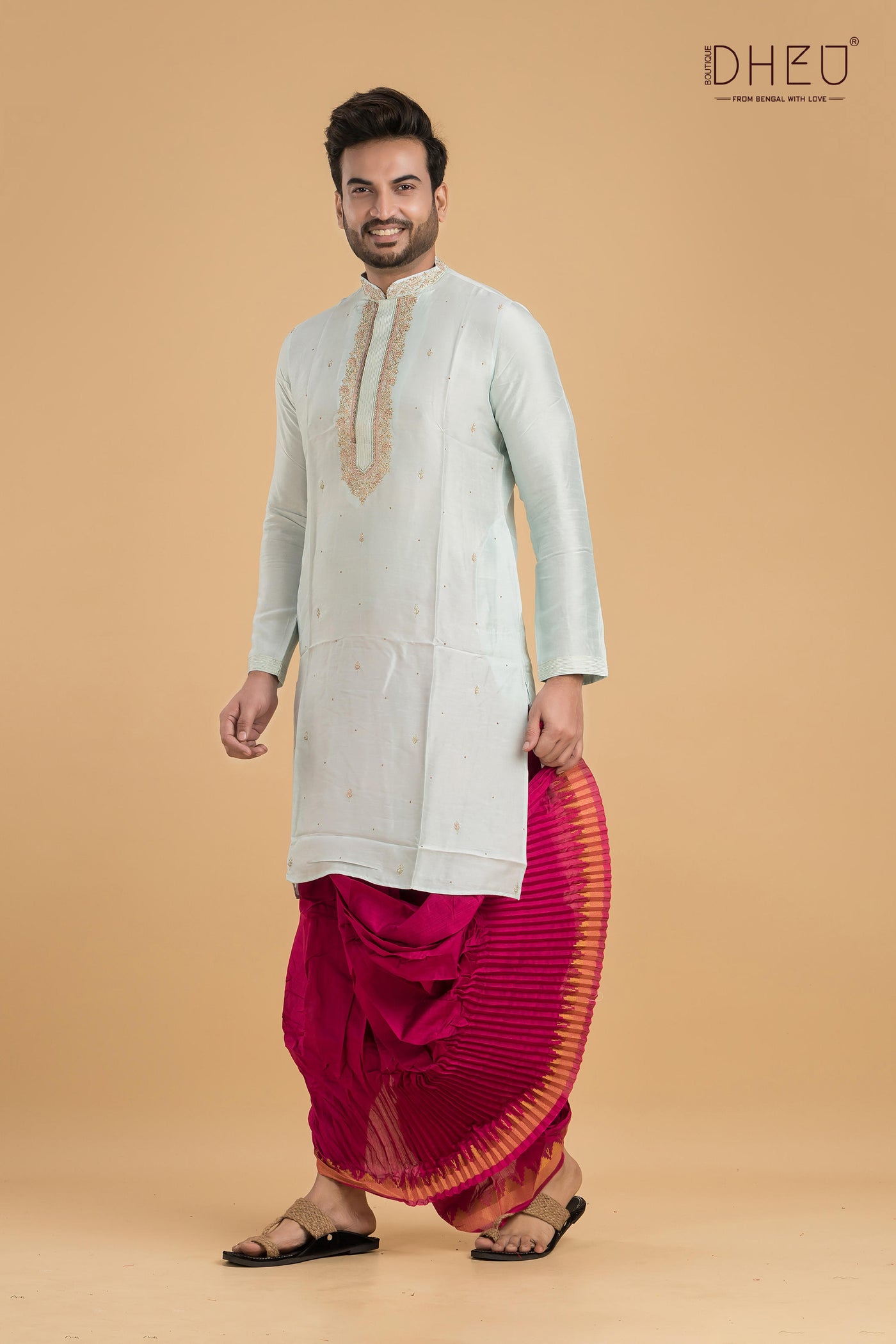 Designer Embroidery Kurta & Dhoti(Optional) Set