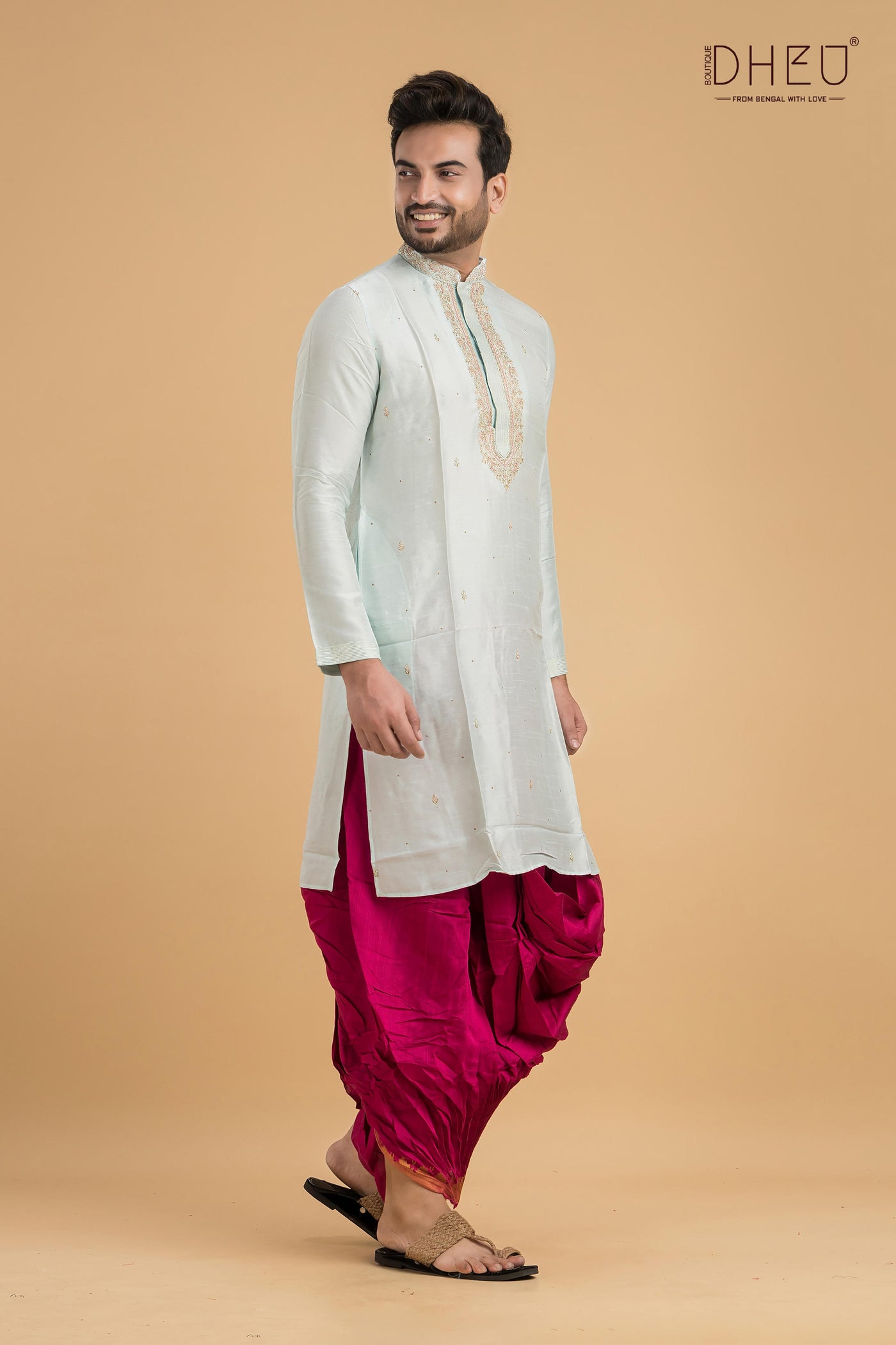 Designer Embroidery Kurta & Dhoti(Optional) Set