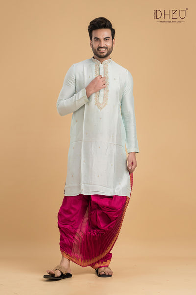 Designer Embroidery Kurta & Dhoti(Optional) Set