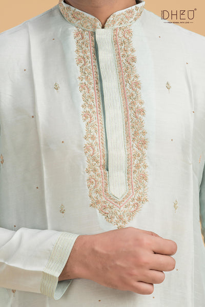 Designer Embroidery Kurta & Dhoti(Optional) Set