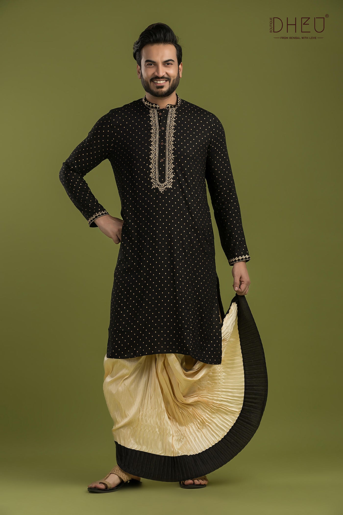 Exclusive Designer Kurta & Dhoti(Optional) Set