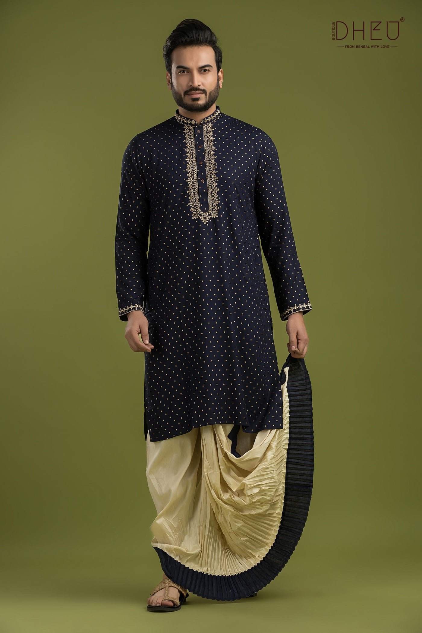 Exclusive Designer Kurta & Dhoti(Optional) Set