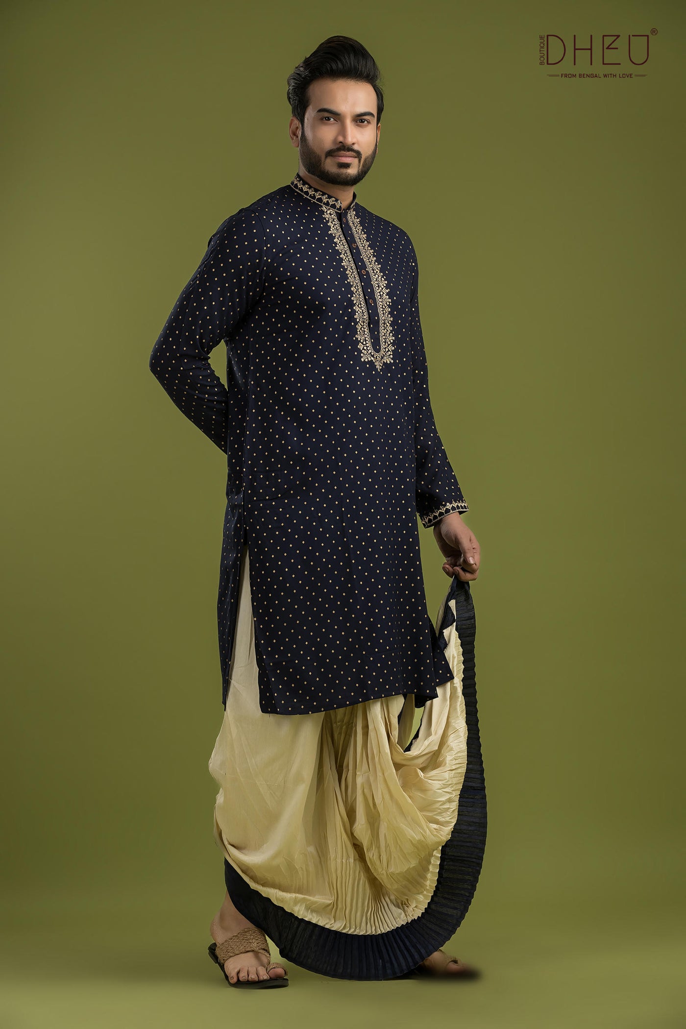 Exclusive Designer Kurta & Dhoti(Optional) Set