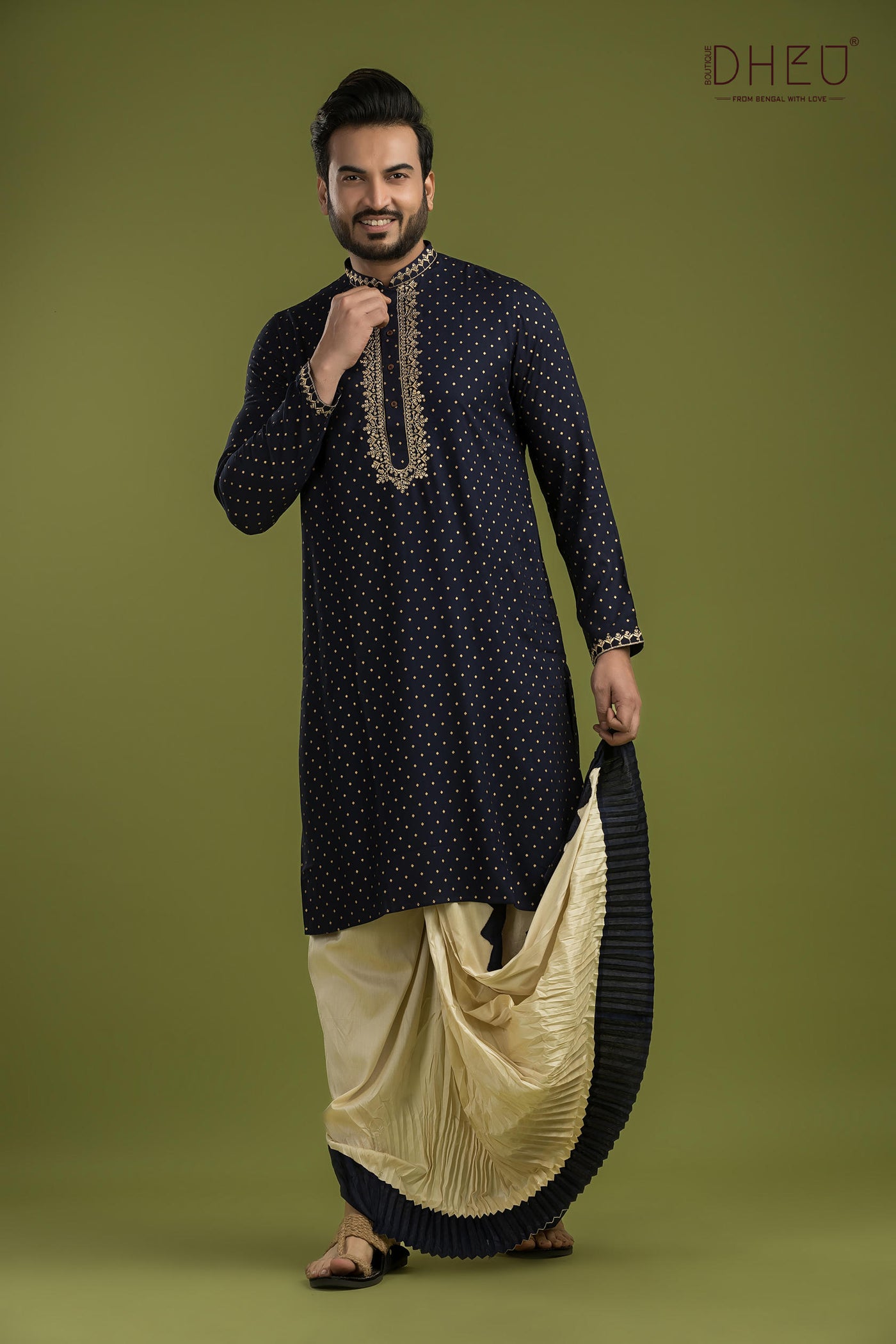 Exclusive Designer Kurta & Dhoti(Optional) Set