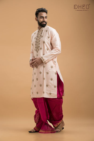 Designer Wedding Kurta & Dhoti(Optional) Set