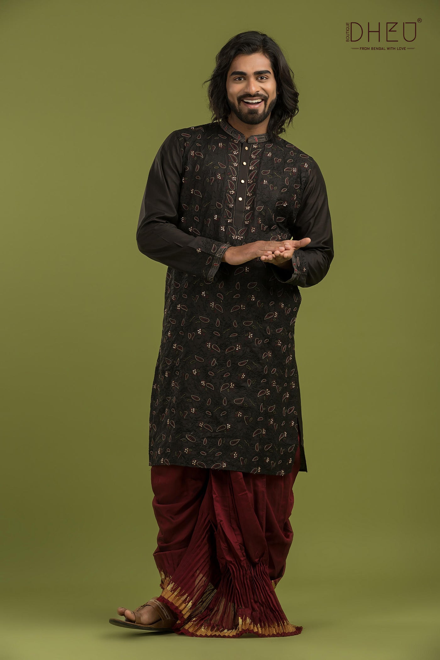 Exclusive Katan Silk Kurta & Dhoti(Optional) Set