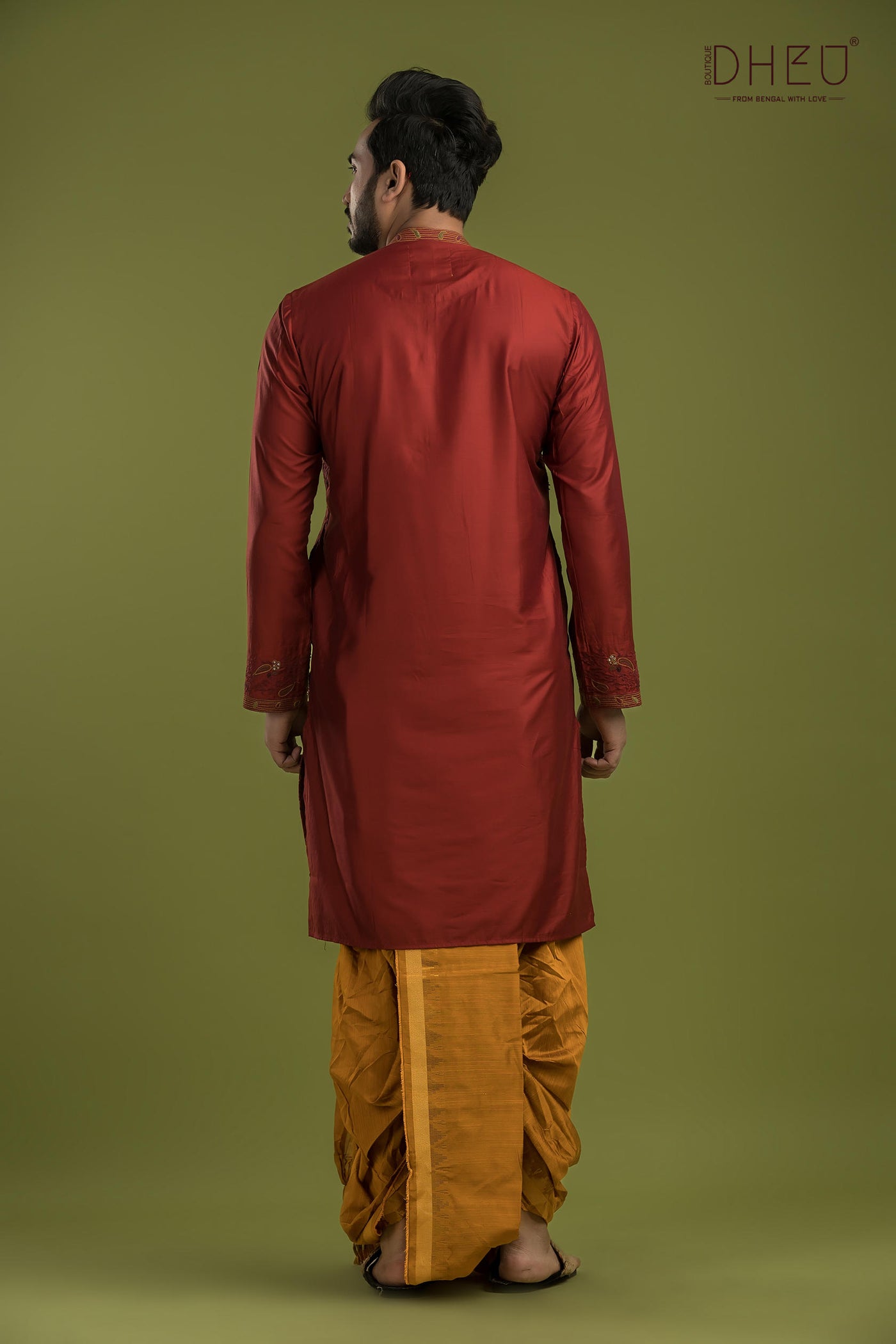 Exclusive Katan Silk Kurta & Dhoti(Optional) Set