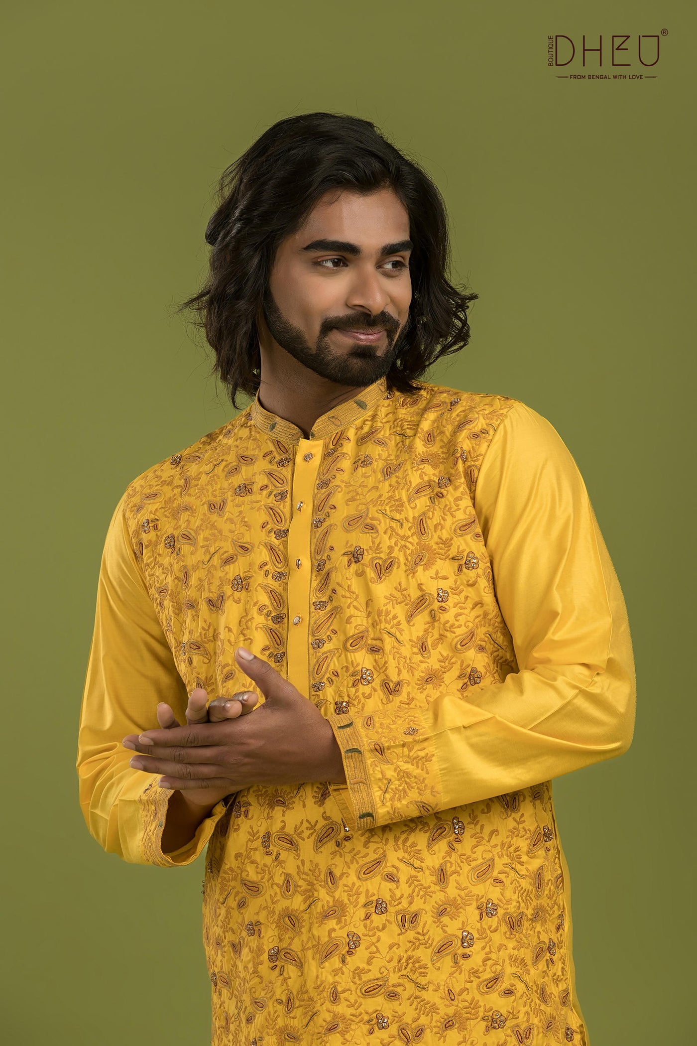 Exclusive Katan Silk Kurta & Dhoti(Optional) Set