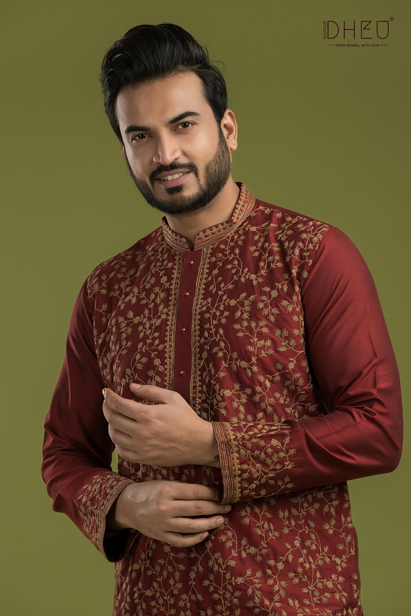 Exclusive Katan Silk Kurta & Dhoti(Optional) Set