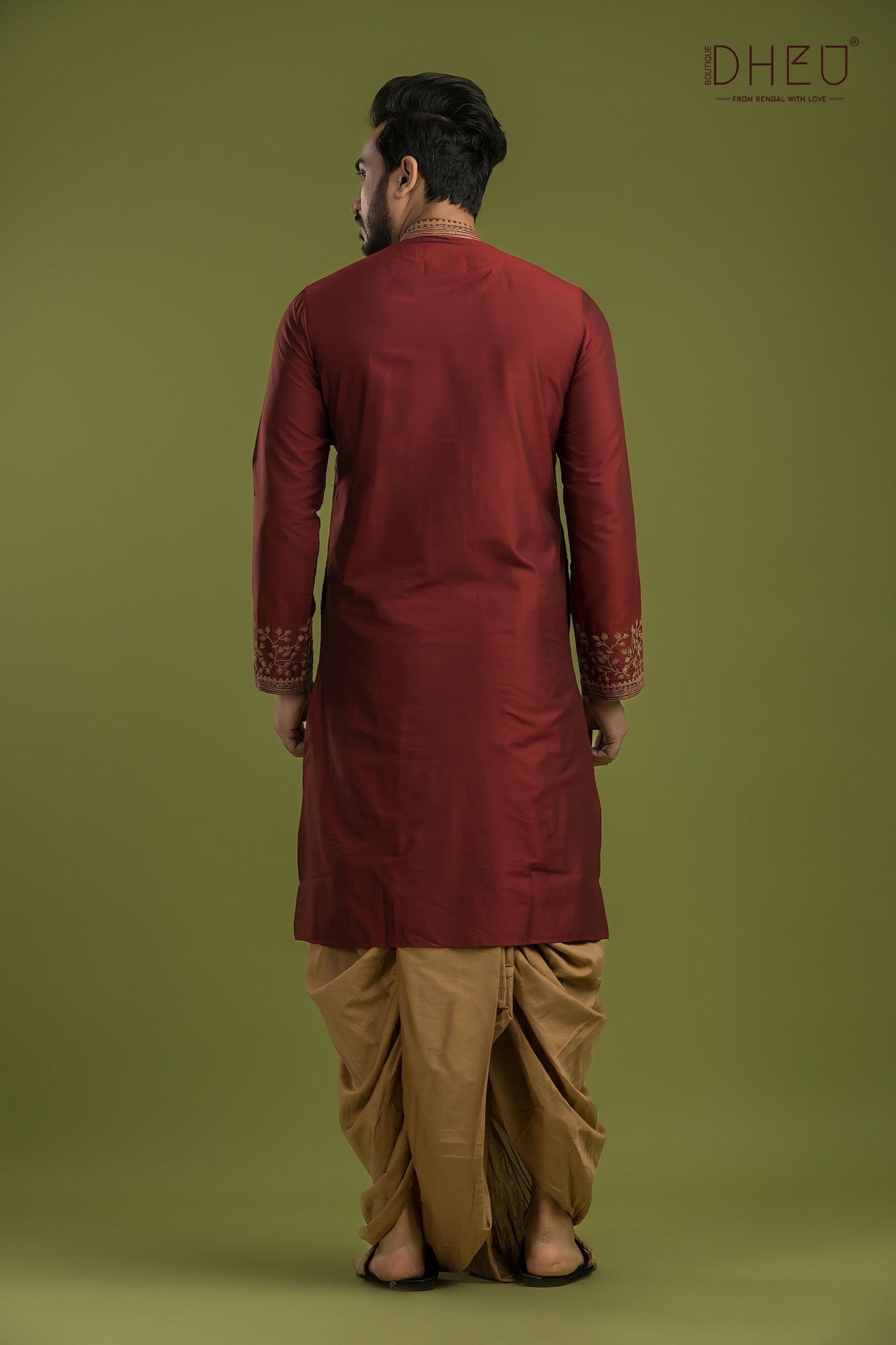 Exclusive Katan Silk Kurta & Dhoti(Optional) Set