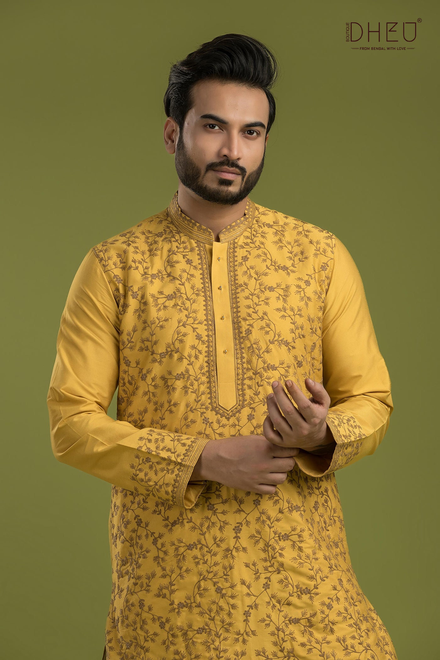 Exclusive Katan Silk Kurta & Dhoti(Optional) Set