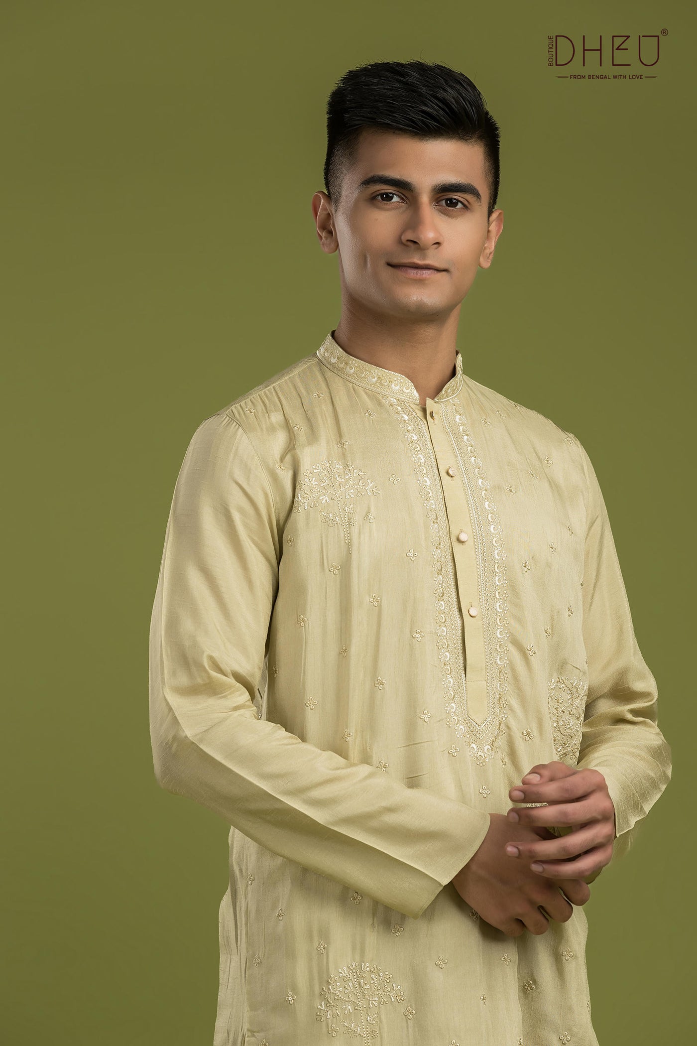 Designer Embroidery Kurta & Dhoti(Optional) Set