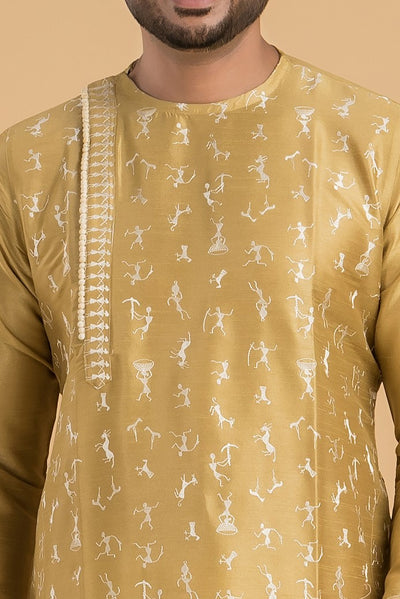 Designer Wedding Silk Kurta & Dhoti(Optional) Set