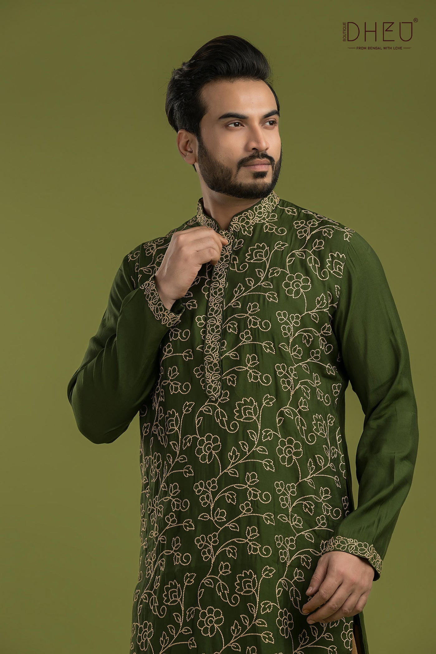 Designer Embroidery Kurta & Dhoti(Optional) Set