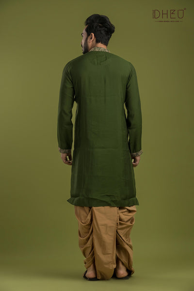 Designer Embroidery Kurta & Dhoti(Optional) Set