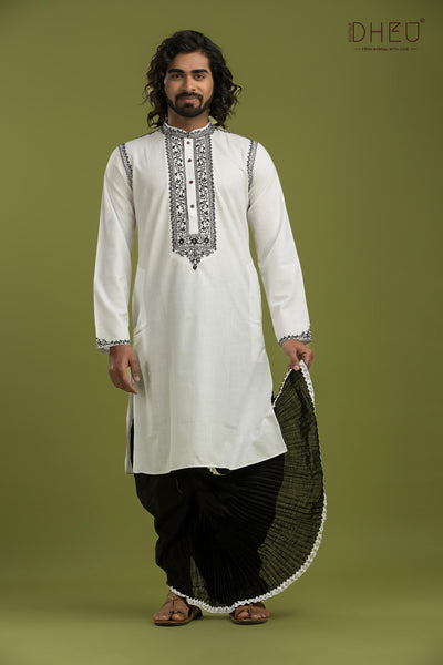 Exclusive Designer Kurta & Dhoti(Optional) Set