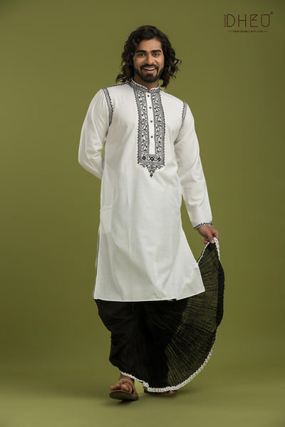 Exclusive Designer Kurta & Dhoti(Optional) Set