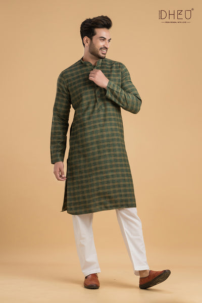 Exclusive Checks Cotton Kurta