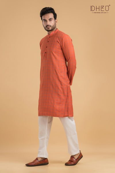 Exclusive Checks Cotton Kurta